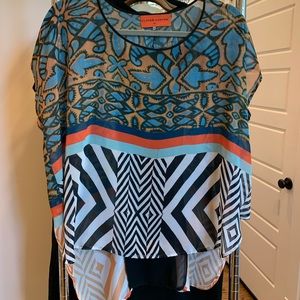 Clover Canyon multi-pattern short sleeve top